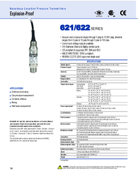 Thumbnail of document Data Sheet - 621/622 Explosion-Proof Press. Transmitters